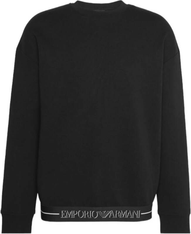 Emporio Armani Zwarte Dubbel Jersey Sweatshirt Black Heren