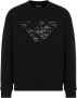 Emporio Armani Zwarte Double Jersey Sweatshirt met Graffiti Logo Print Black Heren - Thumbnail 1