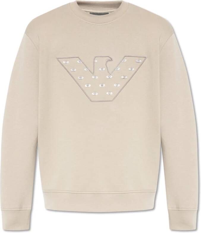 Emporio Armani Grijze Sweater met Geborduurd Logo Gray Heren