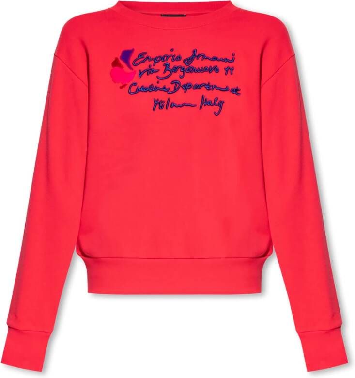 Emporio Armani Sweatshirt met logo Rood Dames