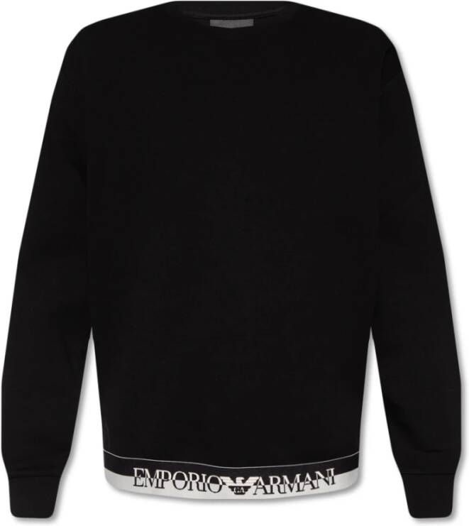 Emporio Armani Sweatshirt met logo Zwart Heren