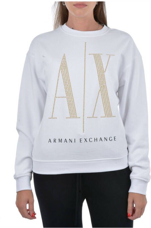 Emporio Armani Iconische Sweaters met Maxi Logo White Dames