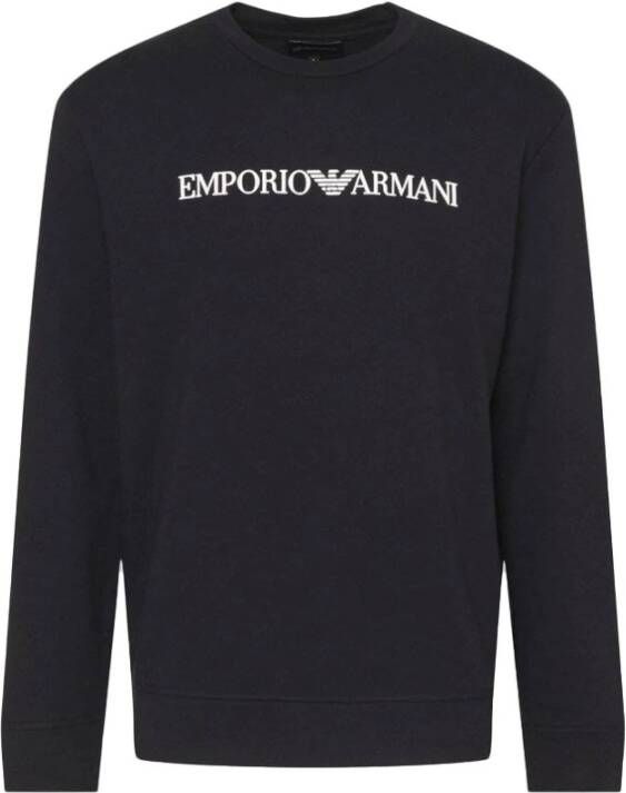 Emporio Armani Katoenen Sweatshirt met Logo Print Black Heren
