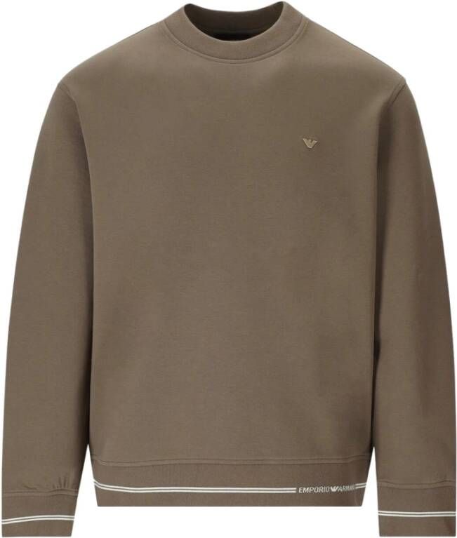 Emporio Armani Taupe Logo Sweatshirt Stijlvol en Comfortabel Brown Heren