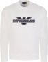 Emporio Armani Witte Trui met Maxi Patch Logo en Lettering White Heren - Thumbnail 1