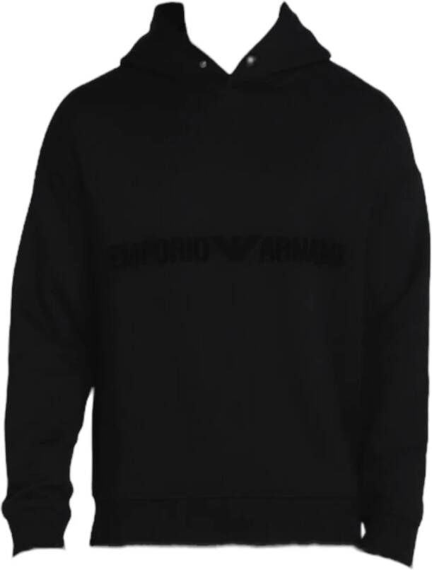 Emporio Armani Zwarte hoodie met logo L Black Heren