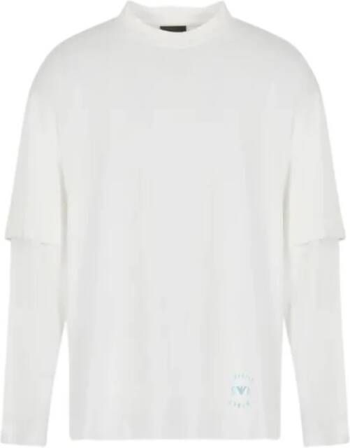 Emporio Armani Witte katoenen T-shirts en Polos voor heren White Heren