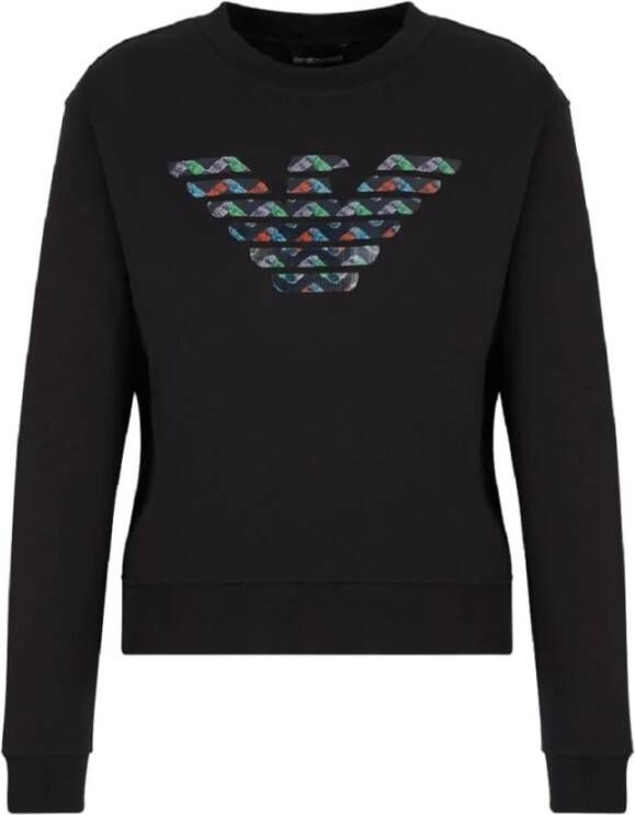 Emporio Armani Sweatshirt met ronde hals Black Dames