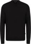 Emporio Armani Slim Fit Wol Crewneck Trui Black Heren - Thumbnail 1