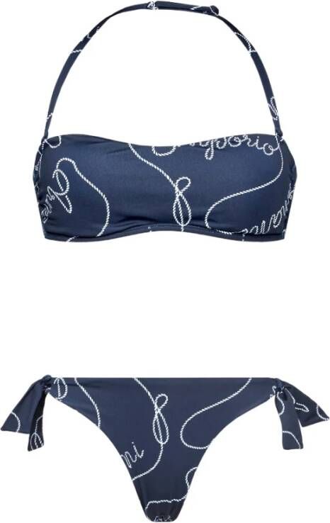 Emporio Armani Stijlvolle Bikini voor Strand- en Zwemavonturen Blue Dames