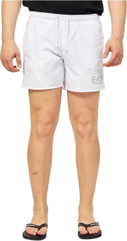 Emporio Armani EA7 Zee shorts met elastische tailleband White Heren