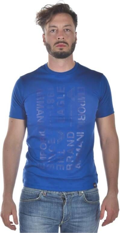 Emporio Armani Klassiek Heren T-shirt met Korte Mouwen Blue Heren