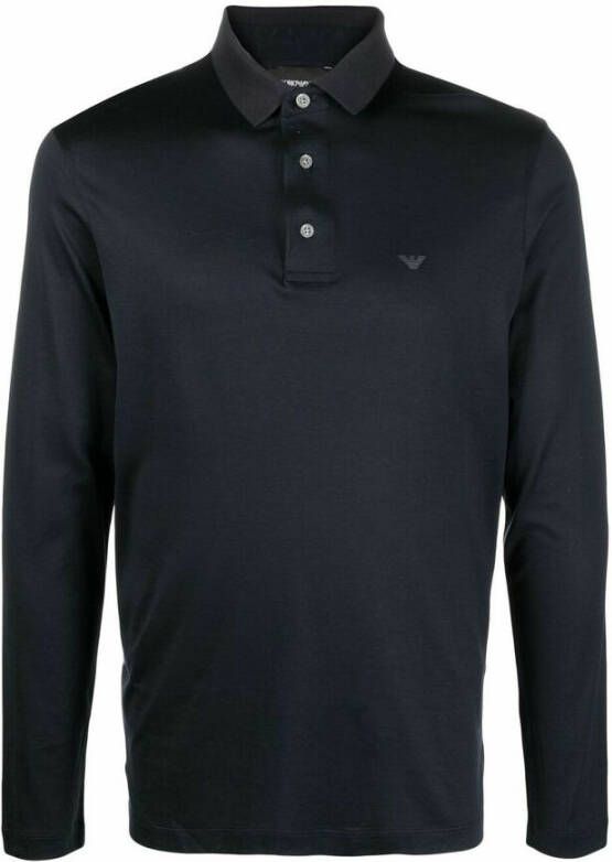 Emporio Armani Blauw Polo Shirt Klassieke Stijl Blue Heren