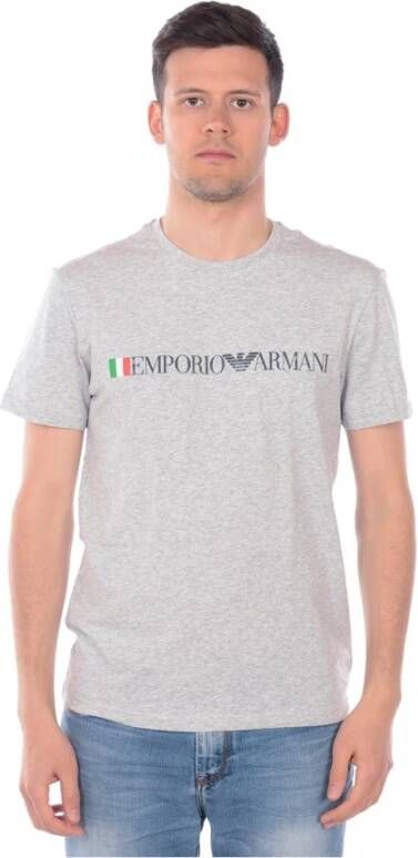 Emporio Armani Casual Logo Print Tee Gray Heren