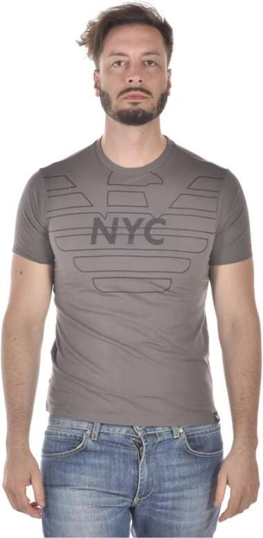 Emporio Armani Casual Logo Print T-shirt Gray Heren