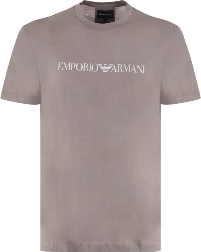 Emporio Armani T-shirt met logo Beige Heren