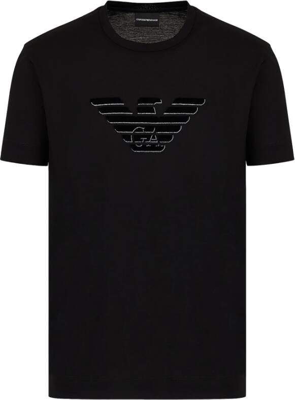 Emporio Armani t-shirt logo zwart 6k1tc4 1jsaz 0056 Zwart Heren
