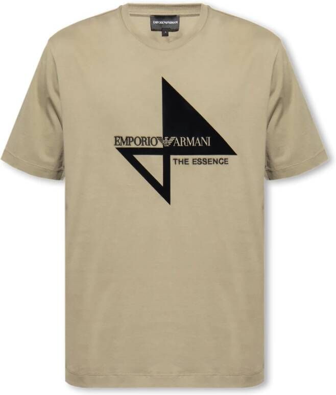 Emporio Armani T-shirt met logo Groen Heren