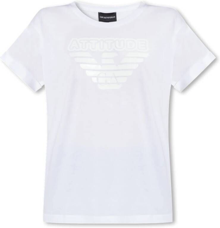 Emporio Armani T-shirt met logo Wit Dames