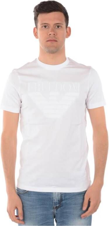 Emporio Armani Logo Print T-Shirt Upgrade voor Heren White Heren