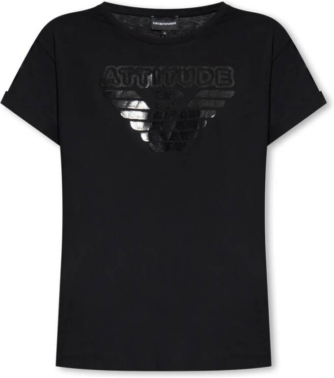 Emporio Armani T-shirt met logo Zwart Dames