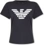Emporio Armani Adelaar Logo Print Biologisch Katoenen T-shirt Black Dames - Thumbnail 1
