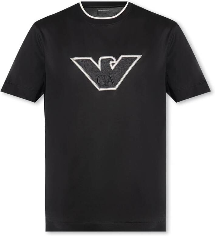 Emporio Armani Zwart Eagle T-Shirt Black Heren