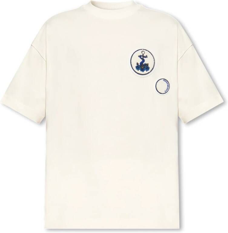 Emporio Armani T-shirt met patches Beige Heren