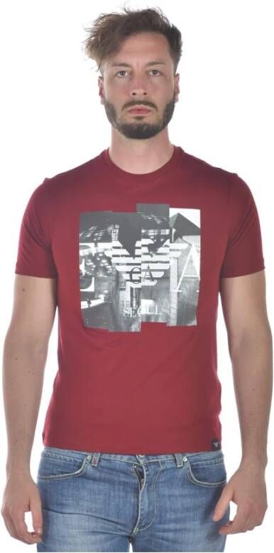 Emporio Armani Klassiek Heren T-shirt met korte mouwen Red Heren
