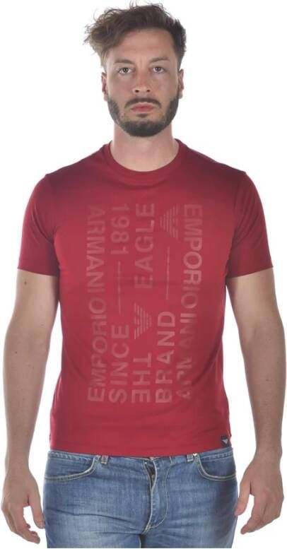 Emporio Armani Klassiek T-shirt met korte mouwen Red Heren