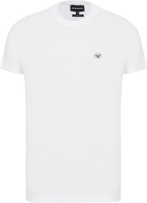 Emporio Armani Katoenen Stretch Logo T-shirt White Heren