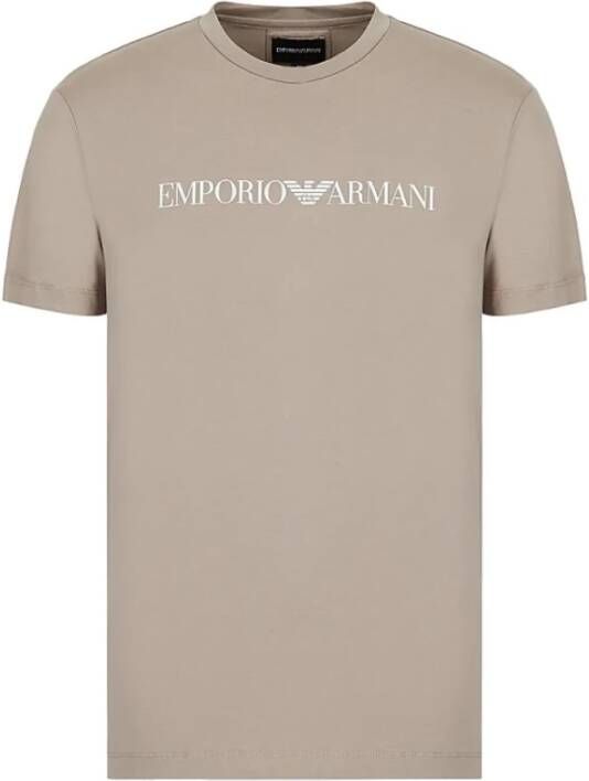 Emporio Armani T-shirt met logo Beige Heren