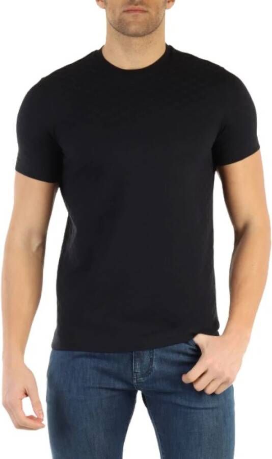 Emporio Armani Heren Logo T-Shirt Zwart 100% Katoen Black Heren