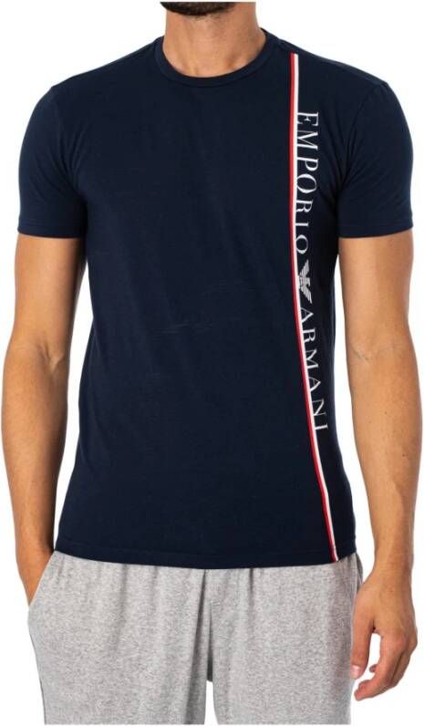 Emporio Armani T-Shirts Blauw Heren