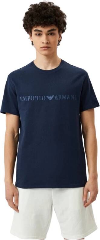 Emporio Armani T-Shirts Blauw Heren