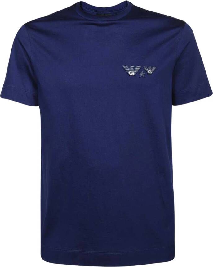 Emporio Armani Katoenen T-Shirt 6K1T90 1Jsaz 0938 Blauw Heren