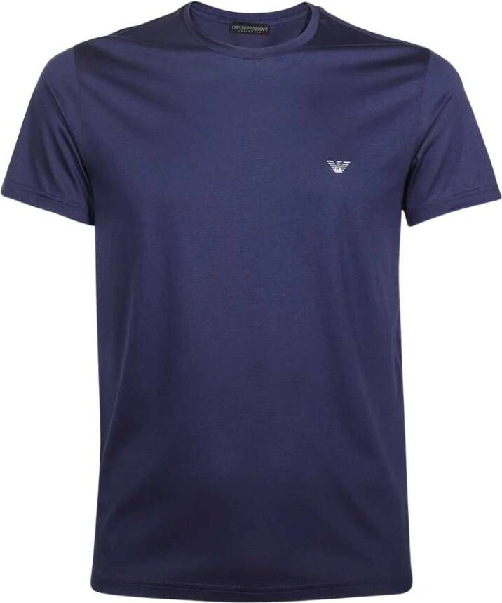 Emporio Armani Modal Katoenen T-Shirt Blauw Heren