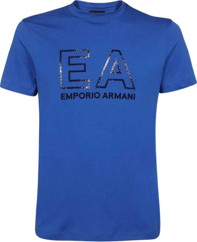 Emporio Armani Katoenen T-Shirt 3L1Tfm 1Jpzz 09E6 Blauw Heren