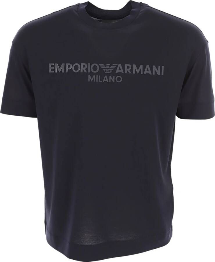 Emporio Armani Blauwe T-shirts en Polos Blue Heren