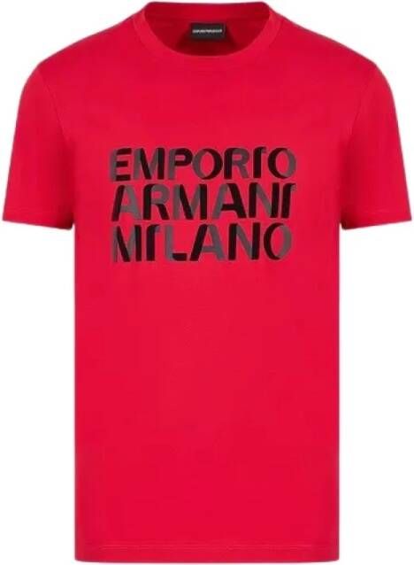 Emporio Armani Rode T-shirts en Polos Red Heren