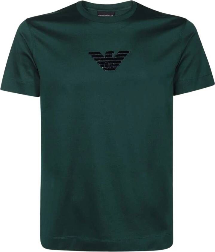Emporio Armani Katoenen T-Shirt 3L1Tcq 1Jsaz Groen Heren