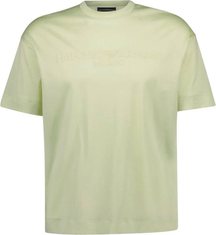 Emporio Armani Katoenen T-Shirt met reliëflogo Green Heren