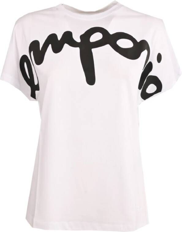 Emporio Ar i Organisch katoenen T-shirt met logo White