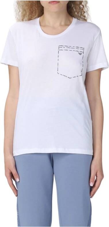Emporio Armani Basis Katoenen T-Shirt Collectie White Dames