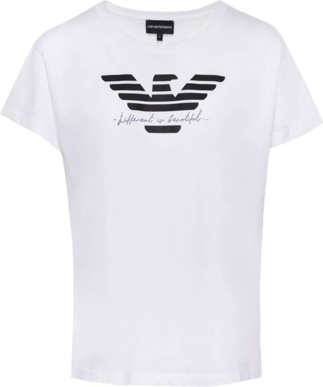 Emporio Armani Logo-print Katoenen T-shirt White Dames