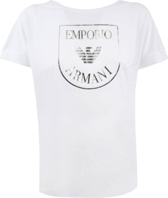 Emporio Armani Katoenen T-shirt met Art. 164340 2R255 White Dames