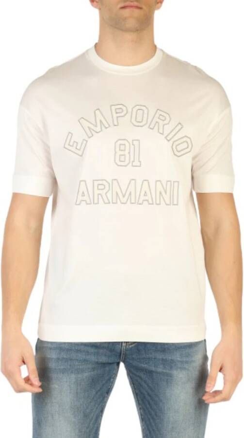 Emporio Armani Katoenen T-Shirt voor Heren White Heren