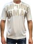 Emporio Armani Korte Mouw Jersey Katoen en Tencel T-shirt met Geborduurd Maxi Logo White Heren - Thumbnail 1