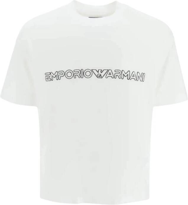 Emporio Armani Luxe Lyocell Blend T-Shirt voor Heren White Heren