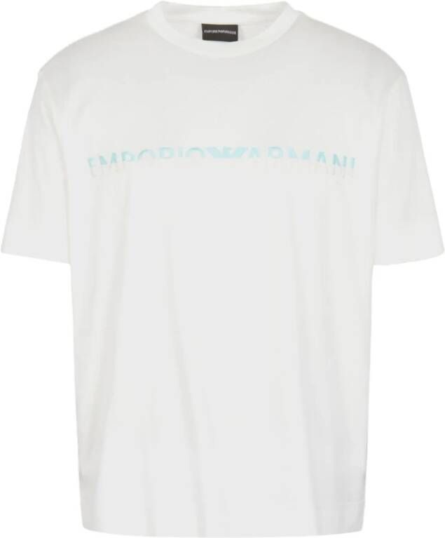 Emporio Armani T-shirts en Polos Wit White Heren